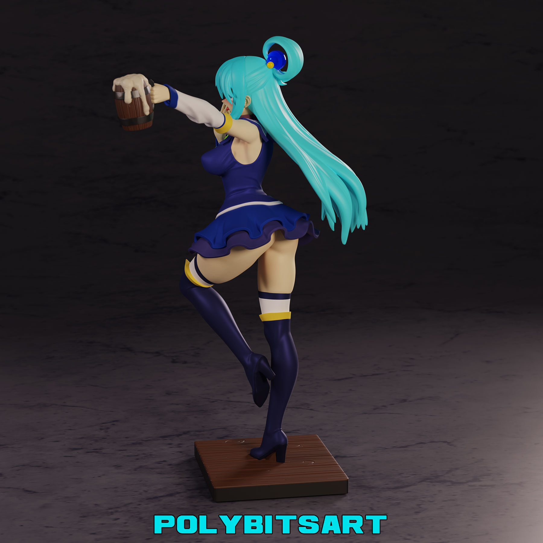 KonoSuba Aqua Figure 3D print model_4