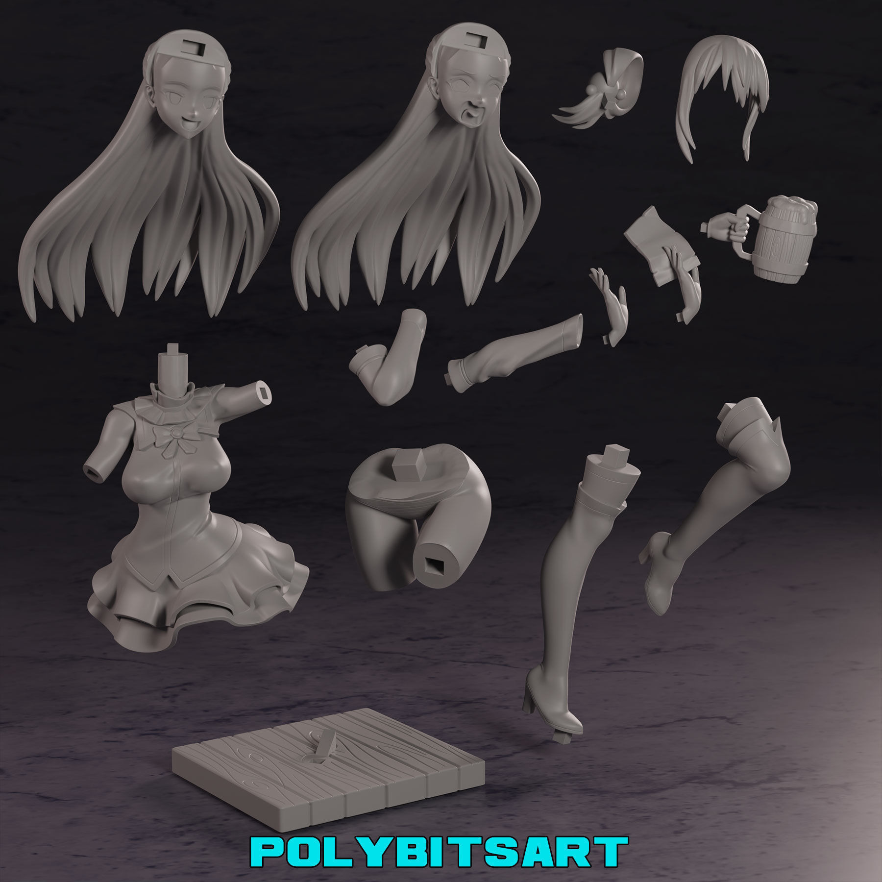 KonoSuba Aqua Figure 3D print model_9