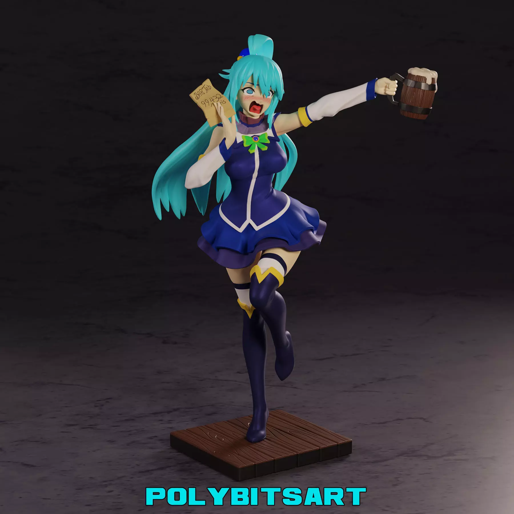 KonoSuba Aqua Figure 3D print model_0