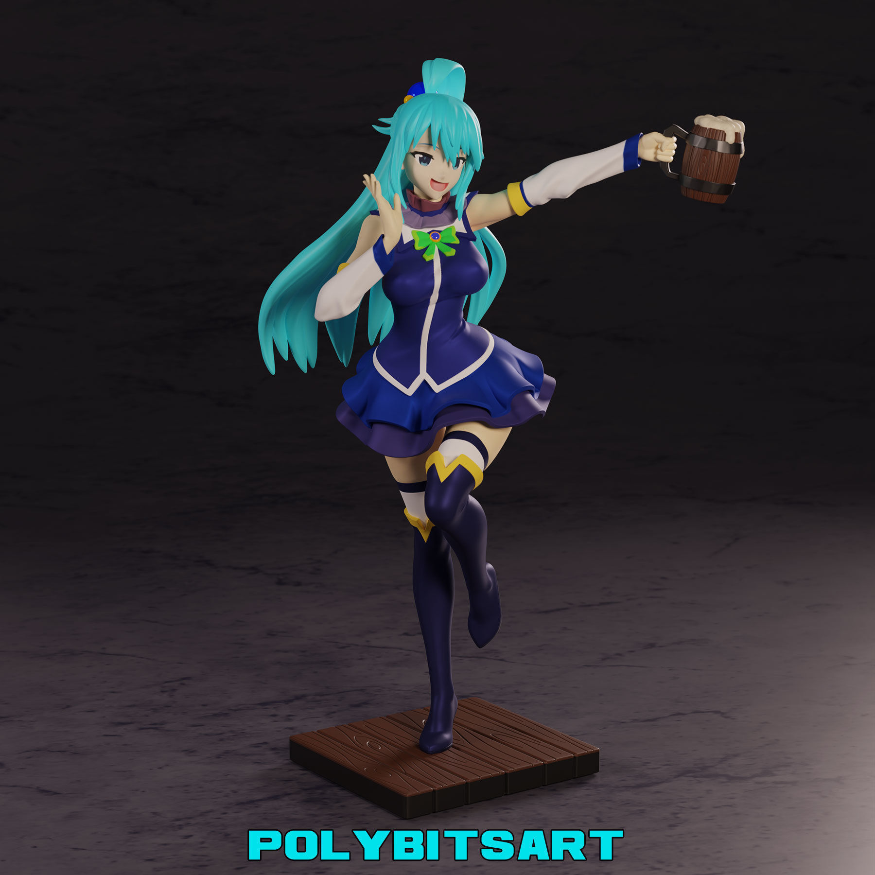 KonoSuba Aqua Figure 3D print model_6