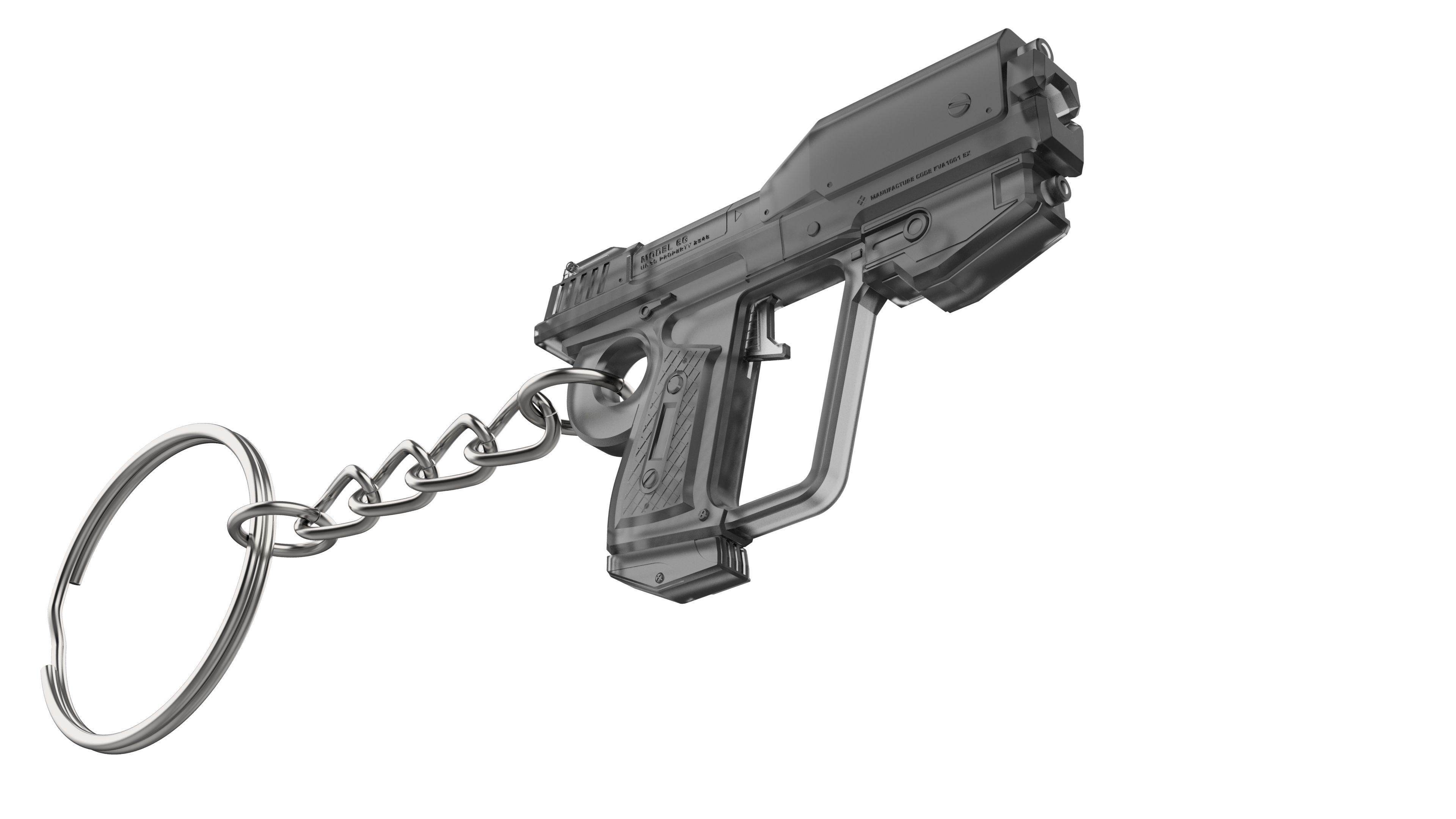 Keychain - M6G Magnum - Halo - Printable model - STL 3D print model_9