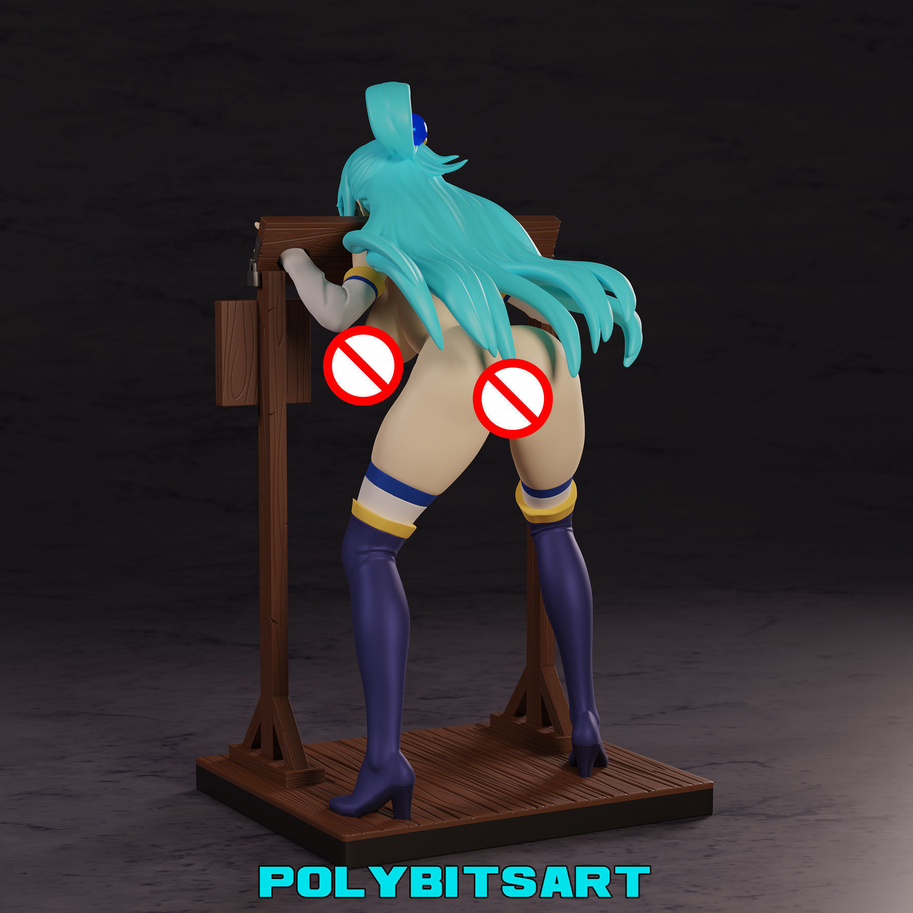KonoSuba Aqua Pillory Figure 3D print model_3