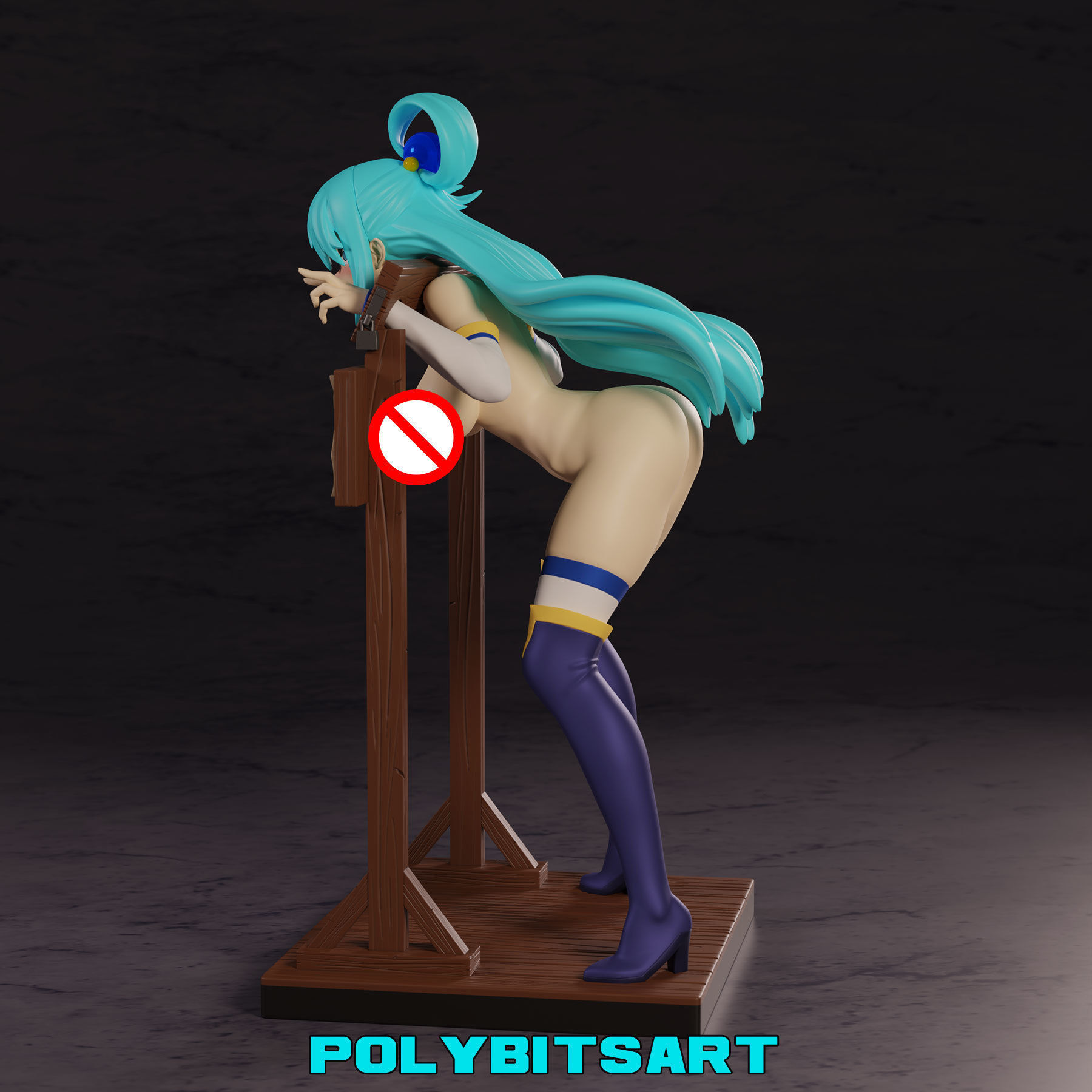 KonoSuba Aqua Pillory Figure 3D print model_4