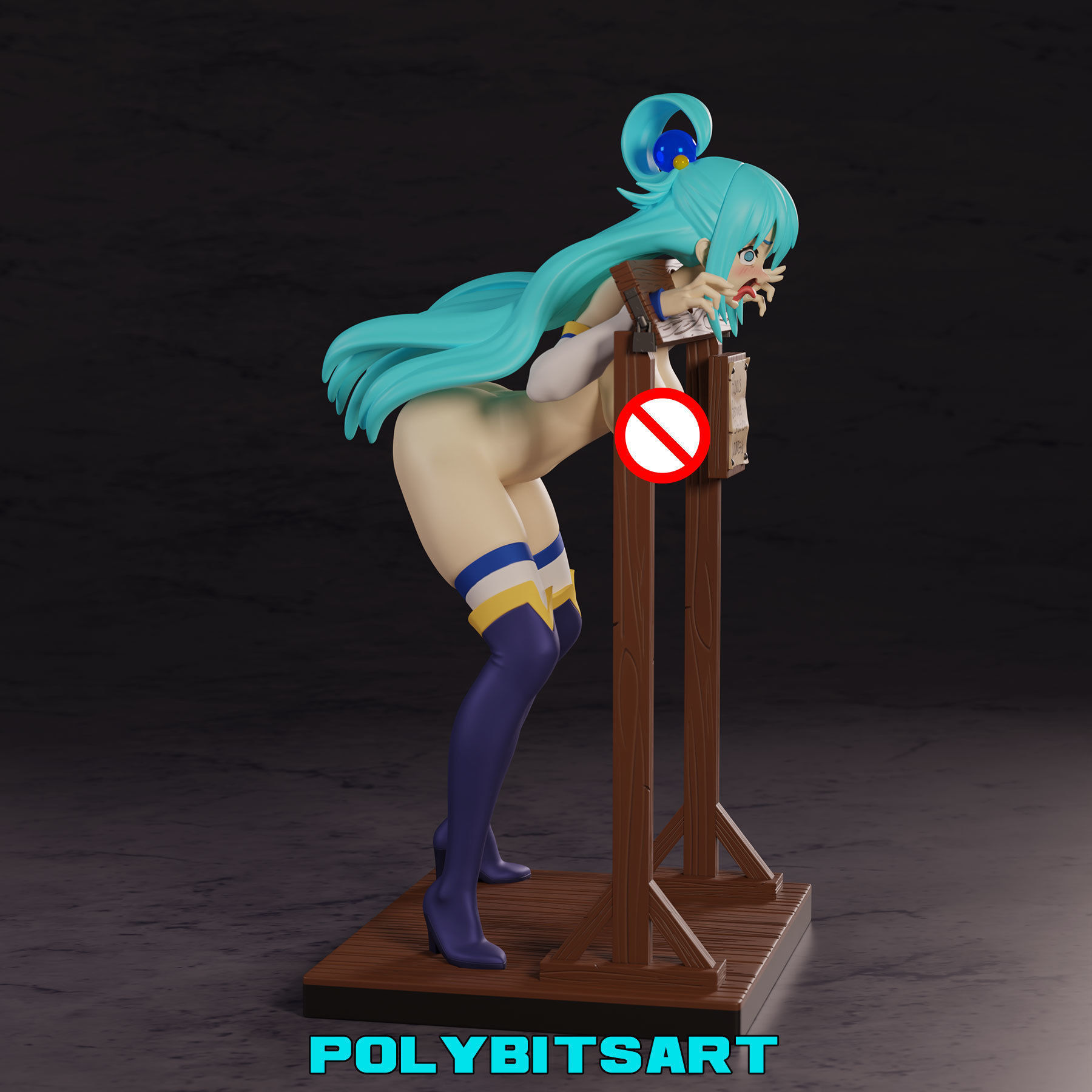 KonoSuba Aqua Pillory Figure 3D print model_1