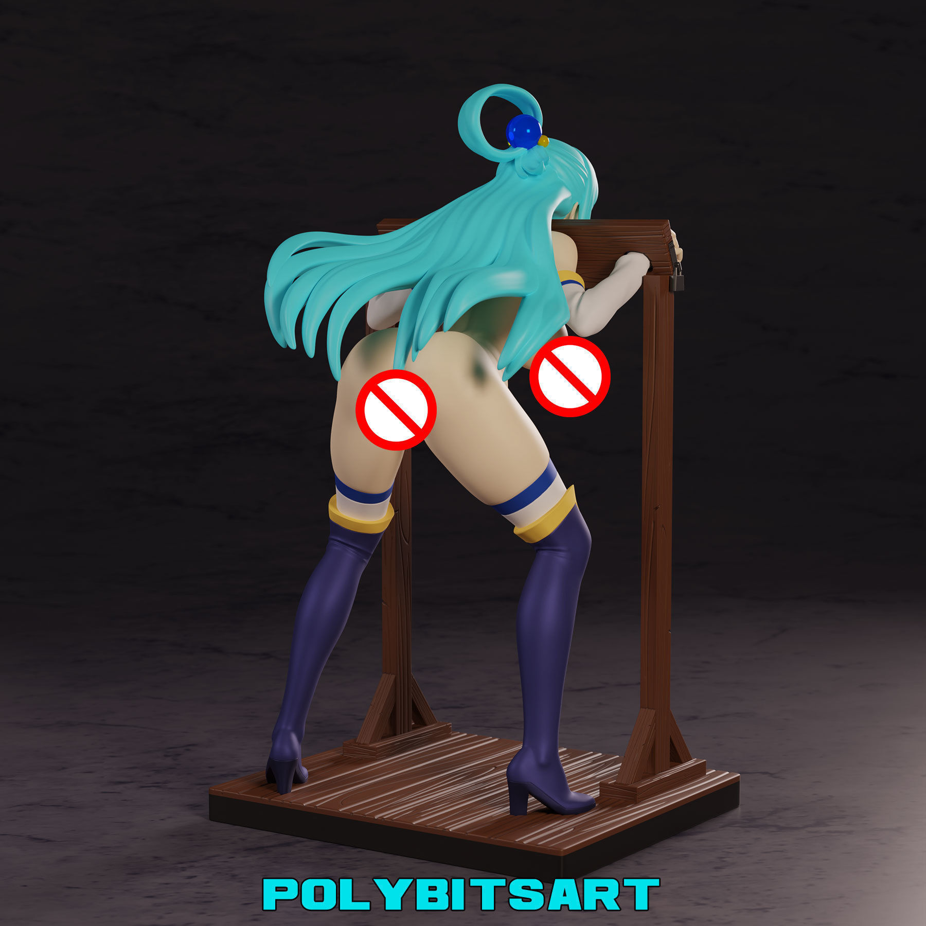 KonoSuba Aqua Pillory Figure 3D print model_2