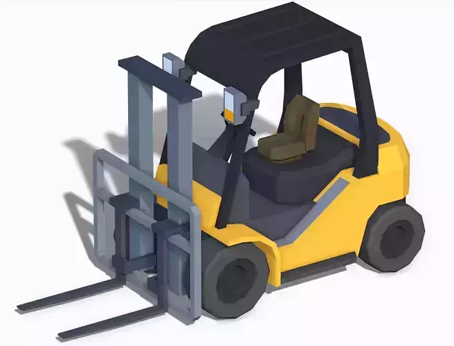 Stylized Forklift Loader - Lowpoly Mobile Ready Low-poly 3D model