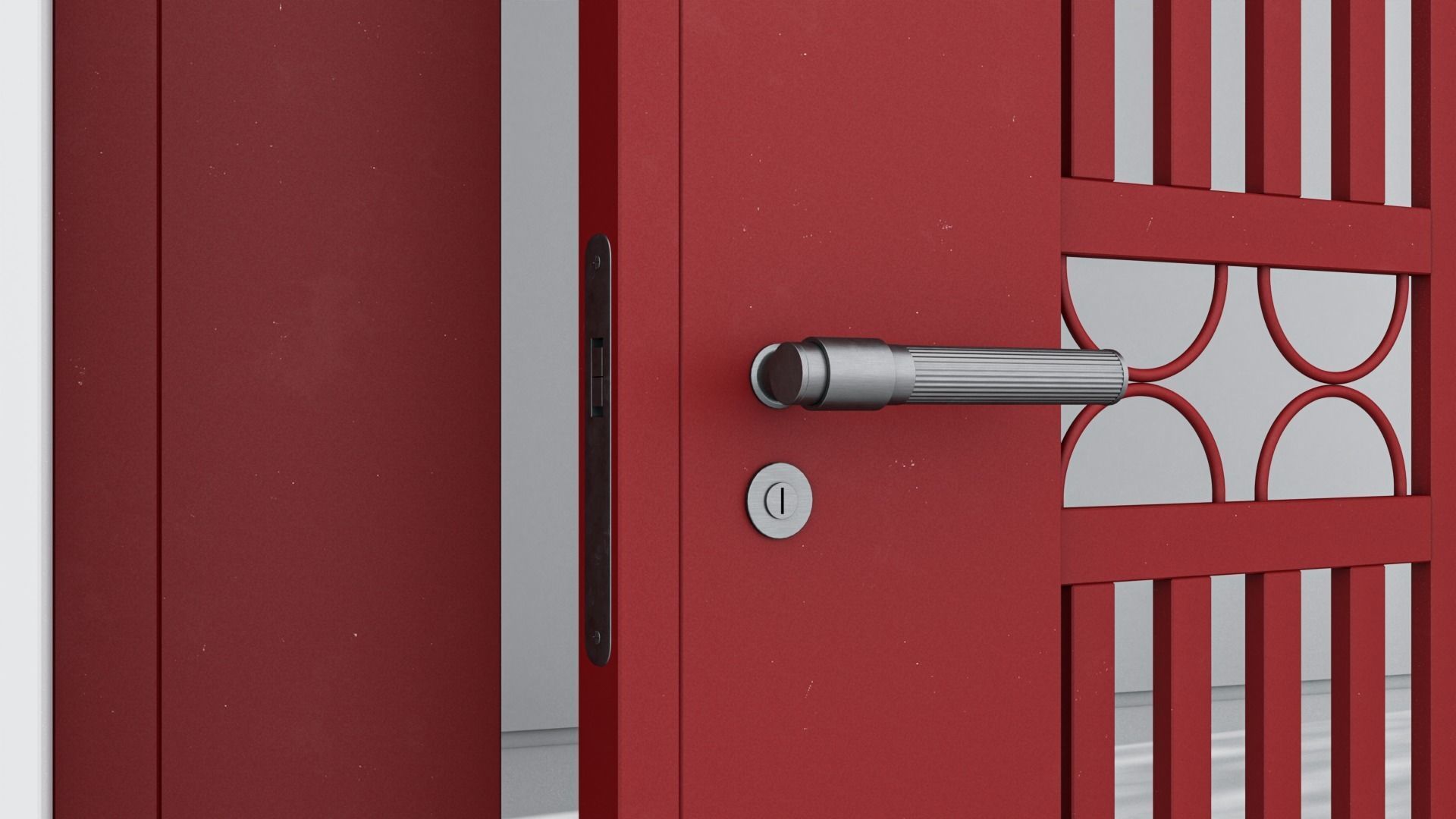 Aluminium door 352 3D model_4