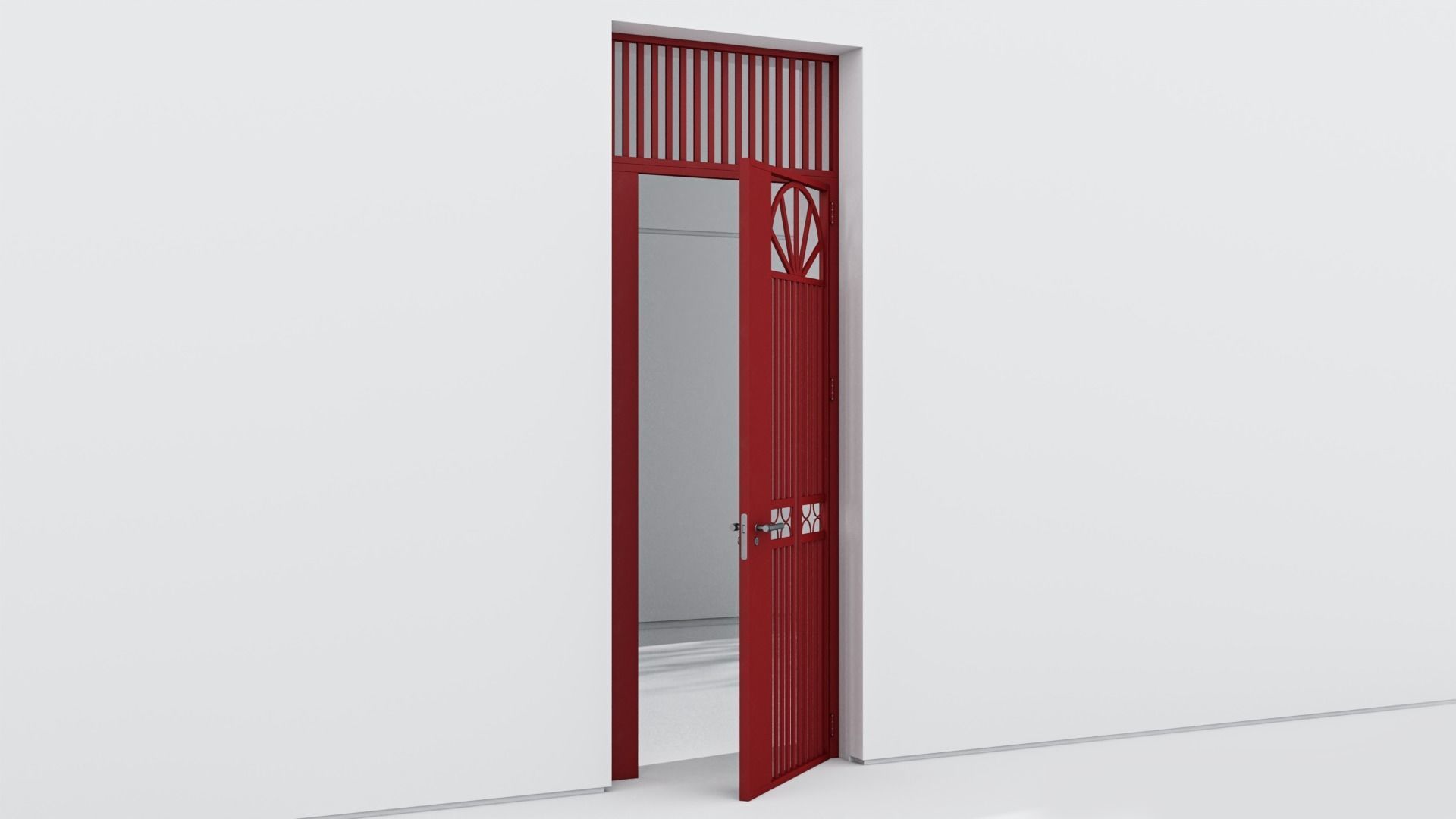 Aluminium door 352 3D model_3
