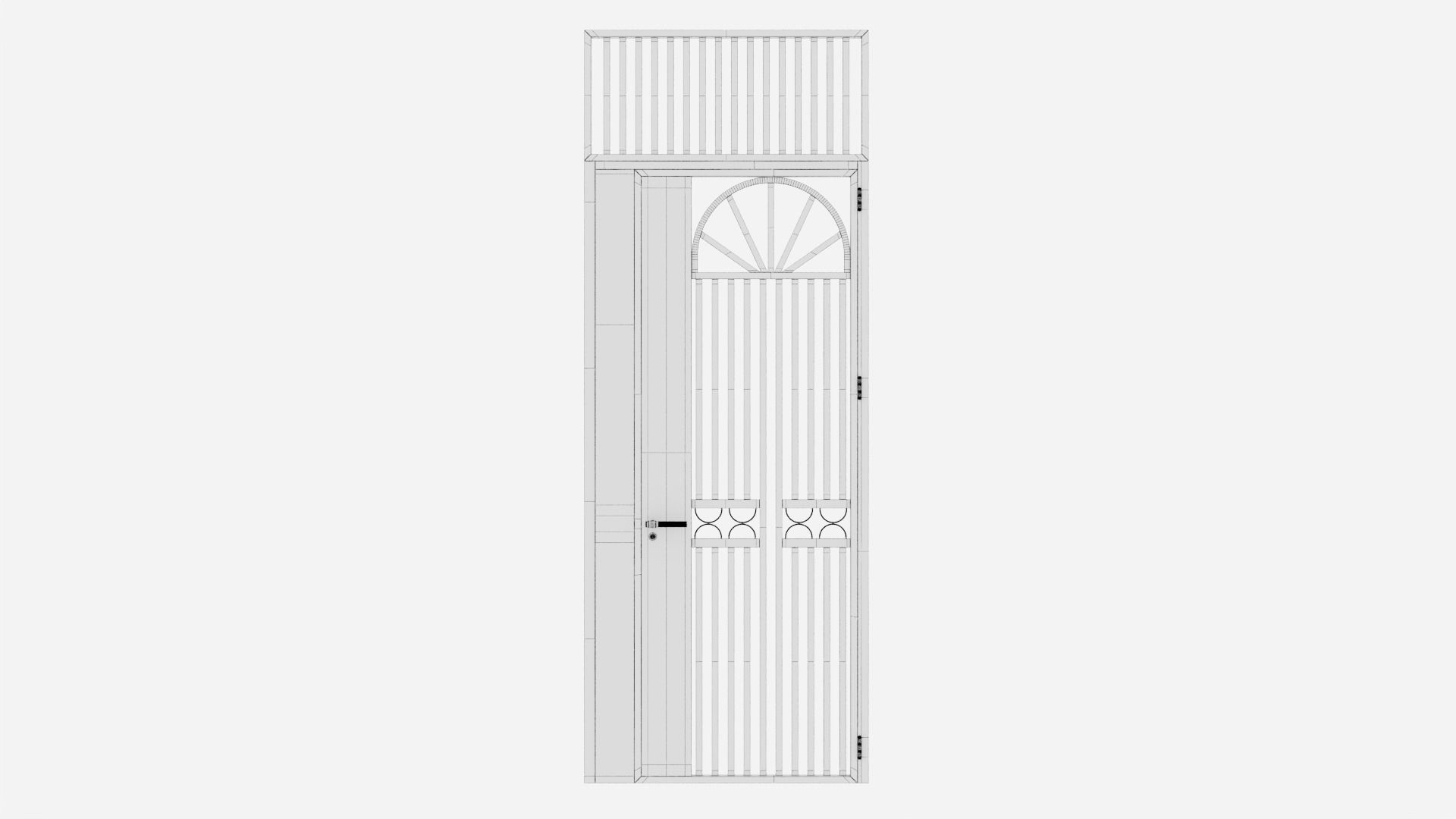 Aluminium door 352 3D model_6