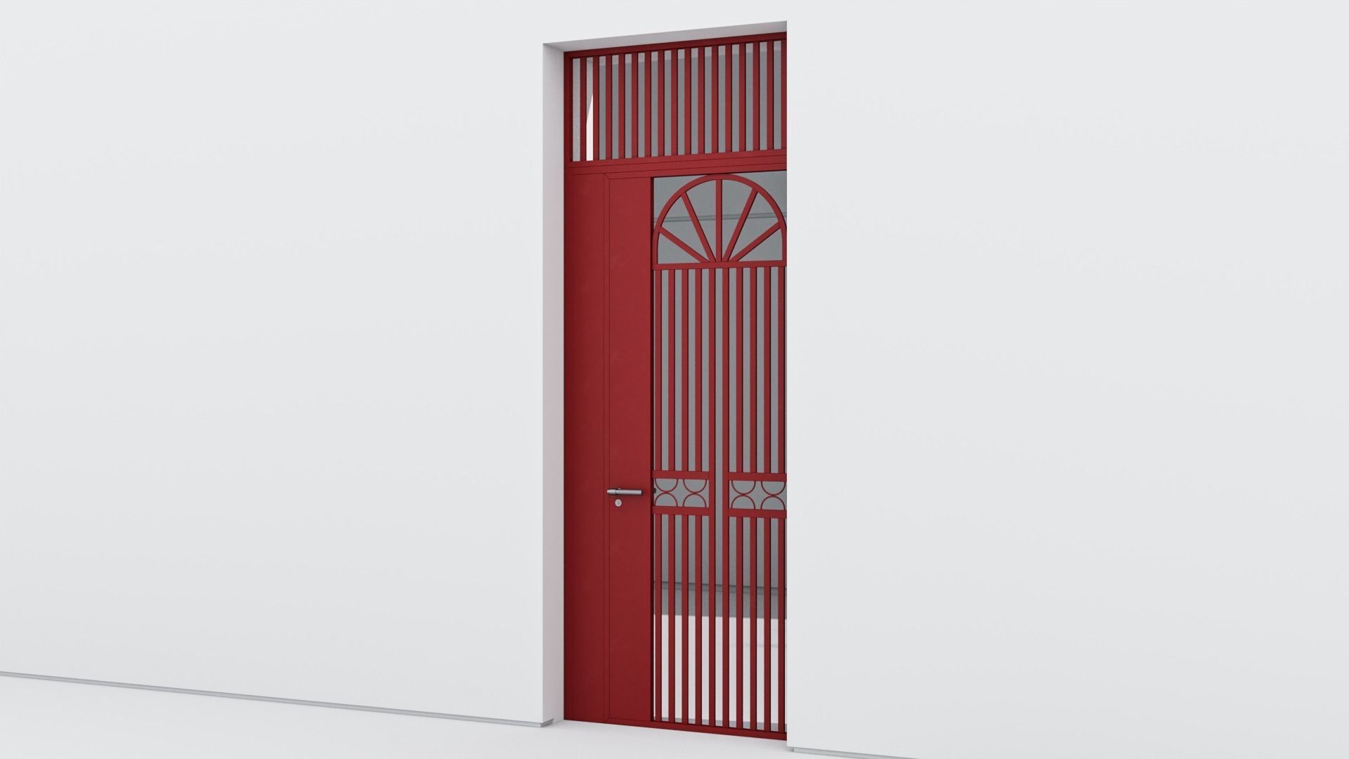 Aluminium door 352 3D model_2