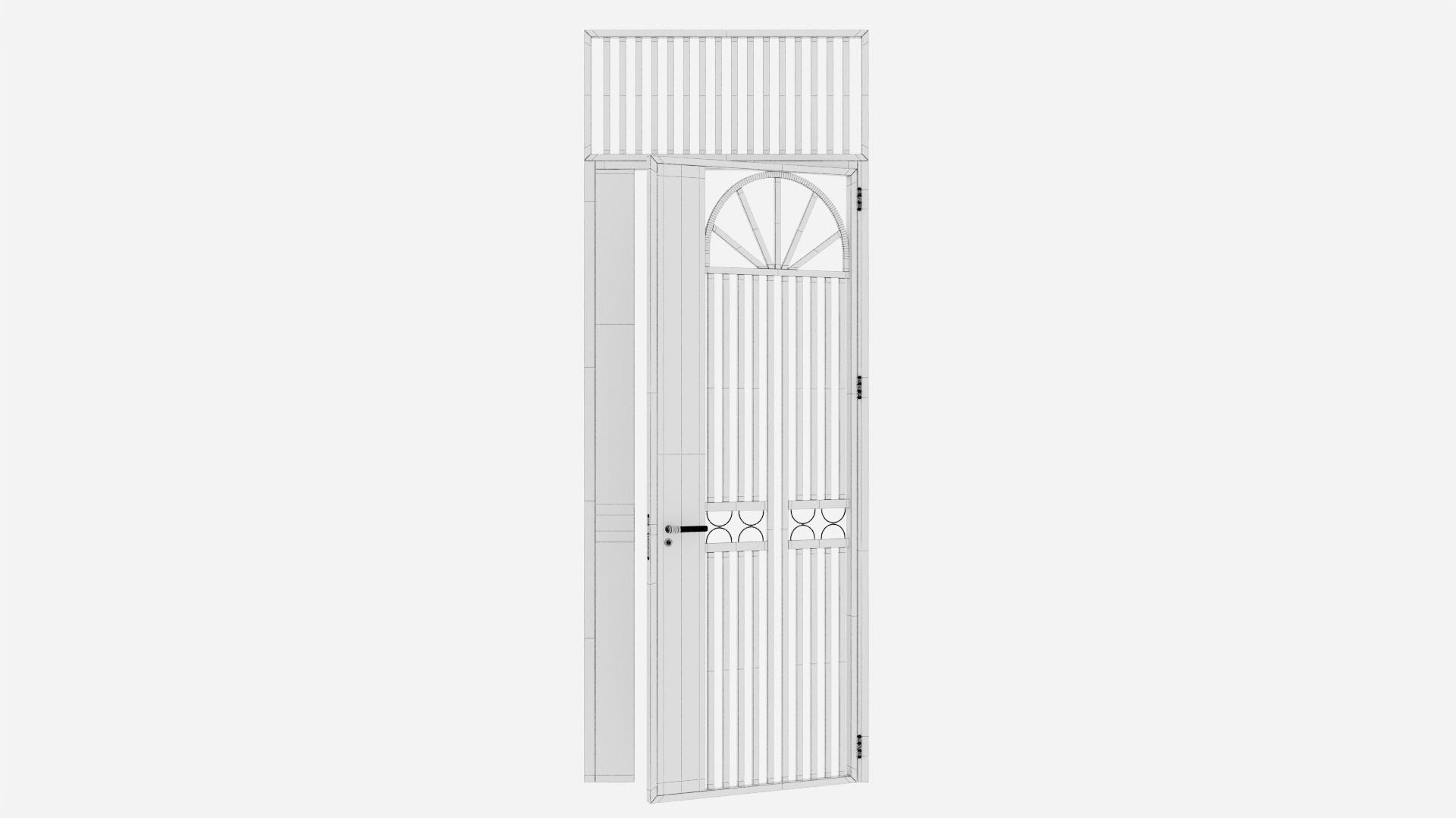 Aluminium door 352 3D model_5