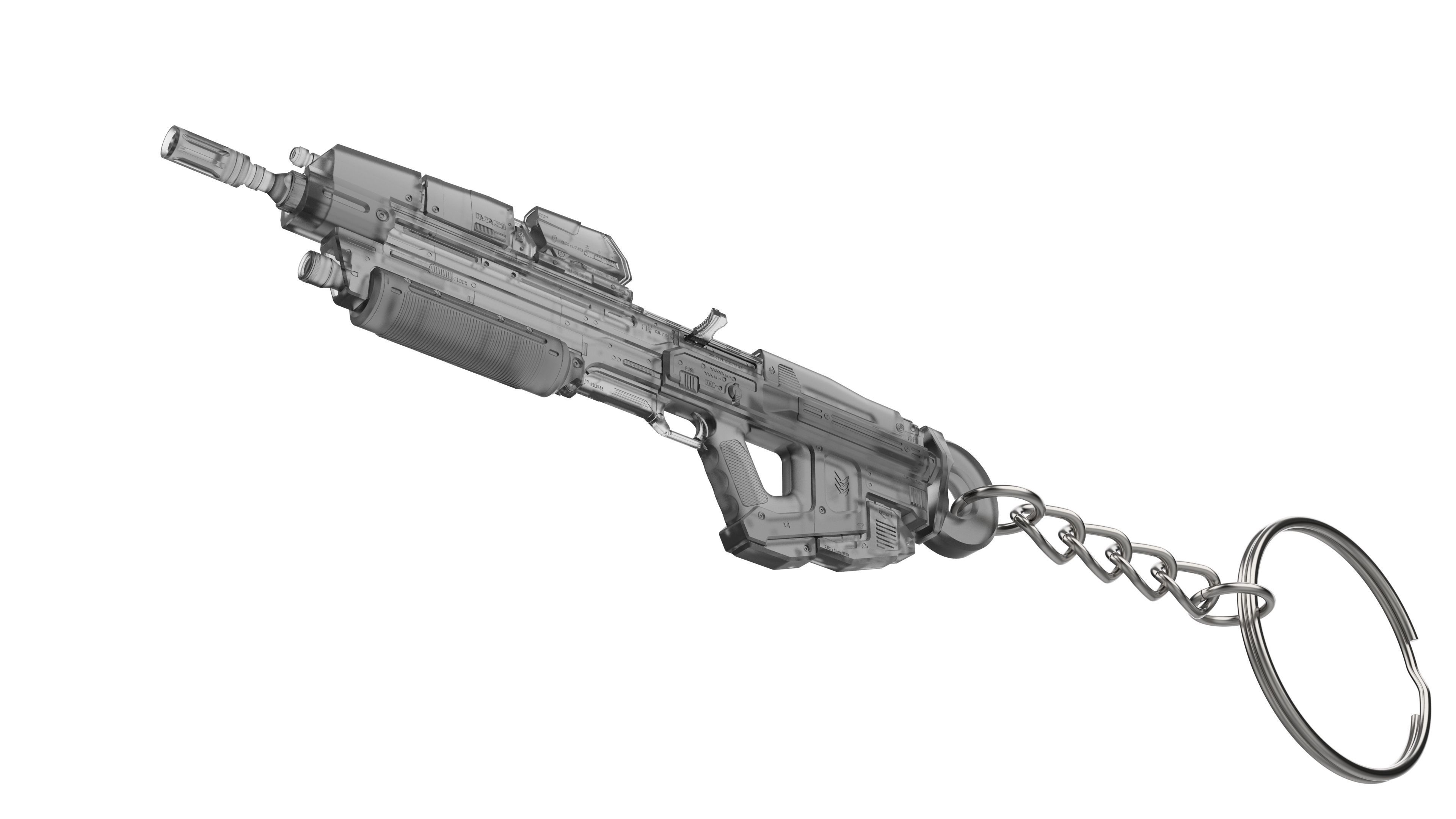 Keychain - MA40 Assault Cannon - Halo - Printable model - STL 3D print model_7