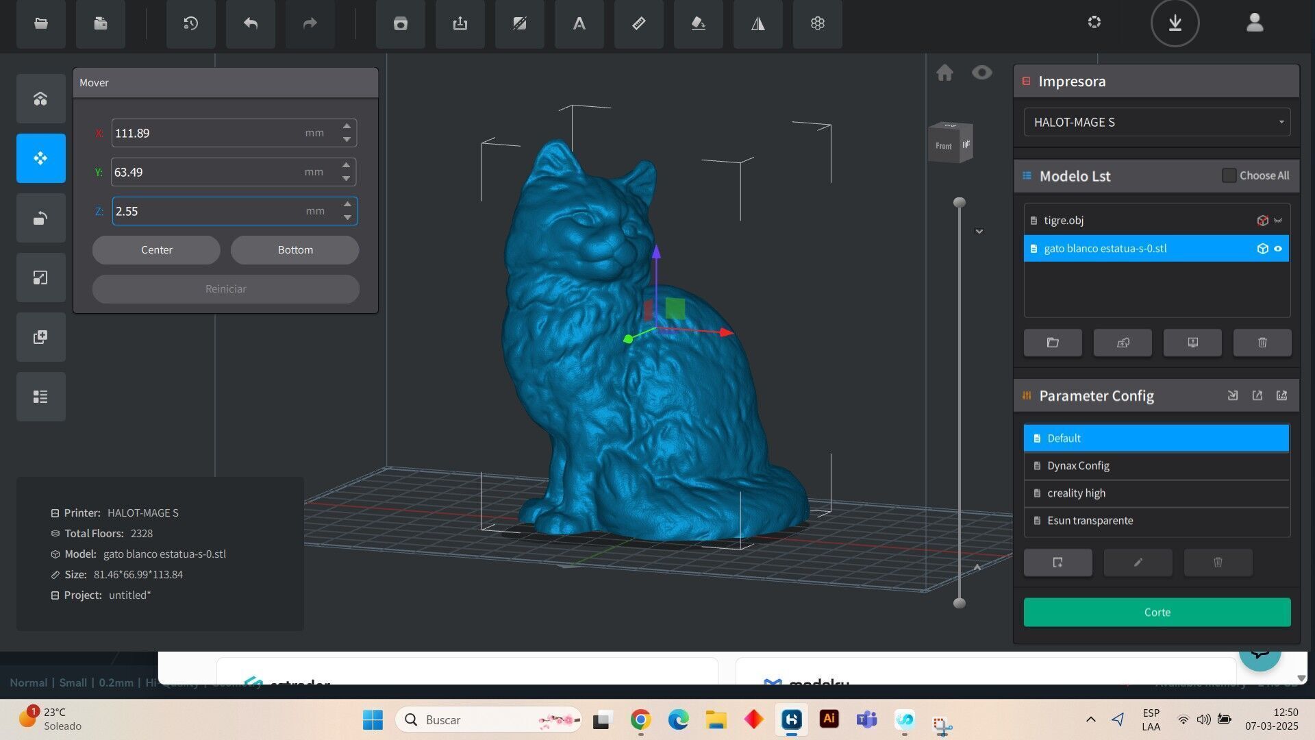 Cat figure statue 3D print model_1