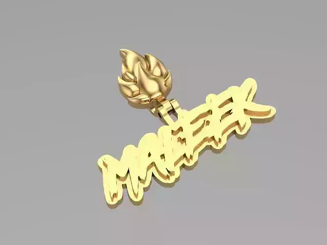MALEEK Name Pendant With Fire Bail