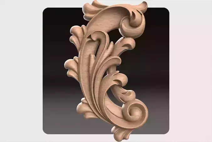 Carved decor ornament for cnc 01