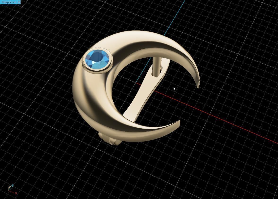 month earring 3D print model_6