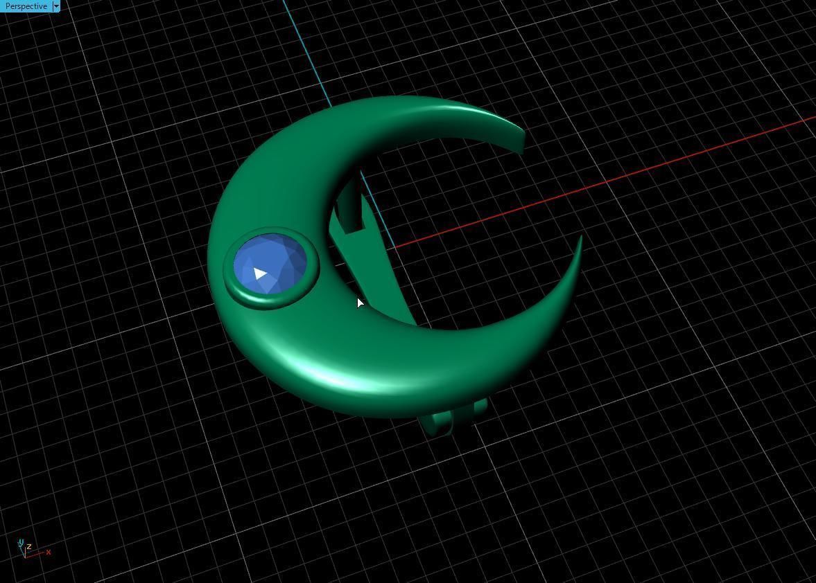 month earring 3D print model_14