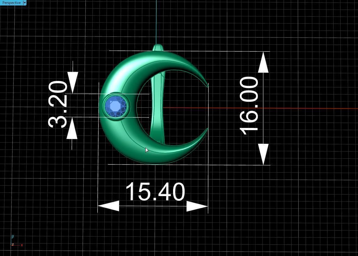 month earring 3D print model_16