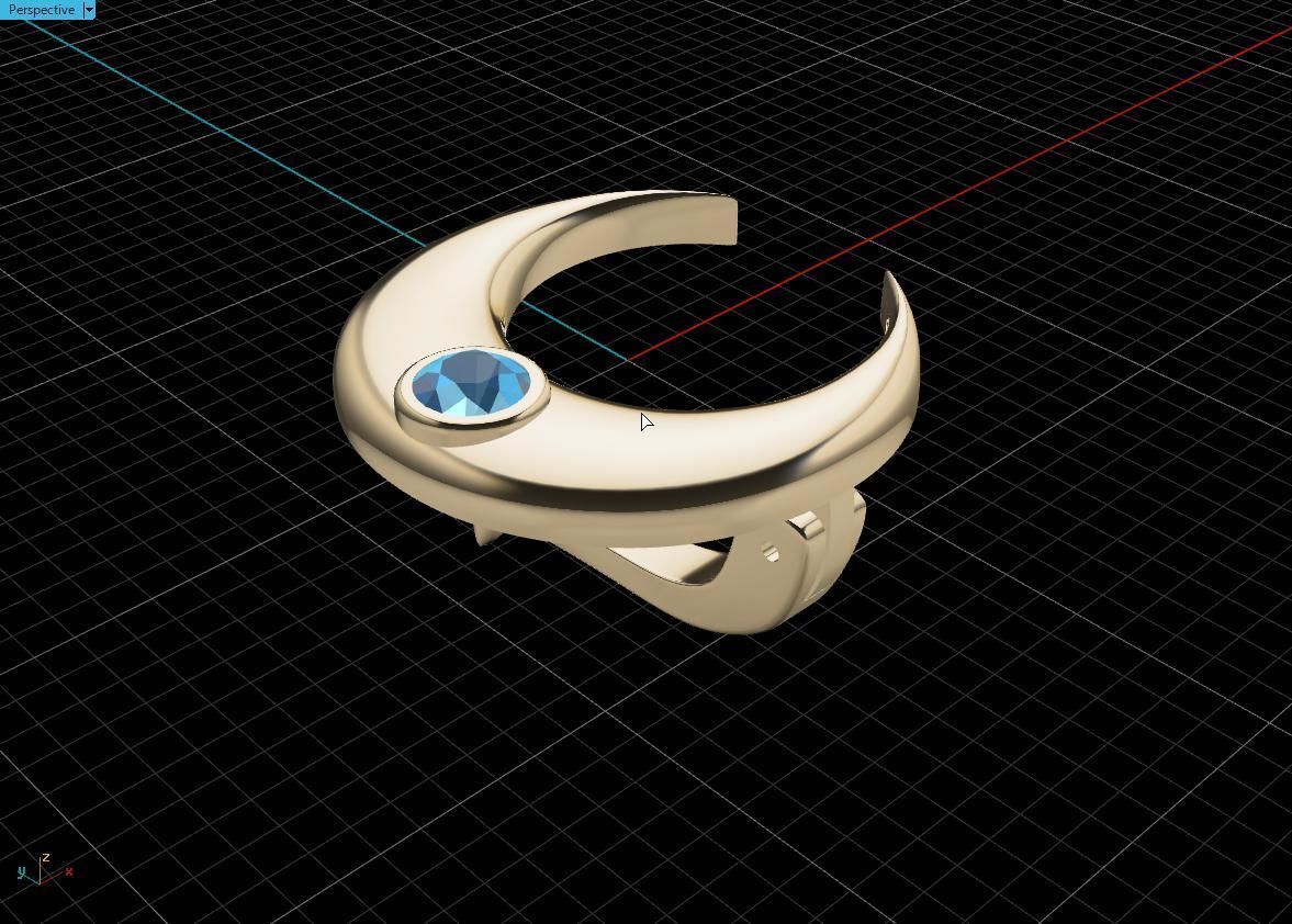 month earring 3D print model_5