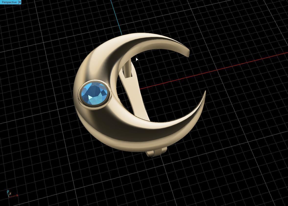 month earring 3D print model_4