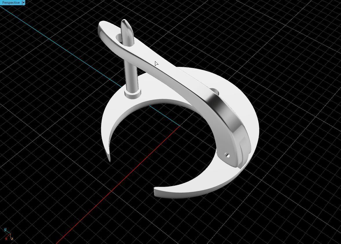 month earring 3D print model_10