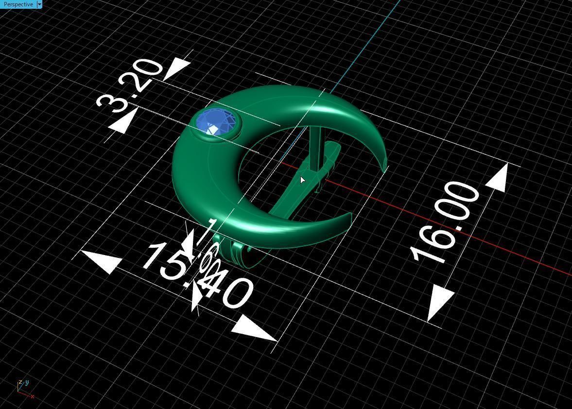 month earring 3D print model_18