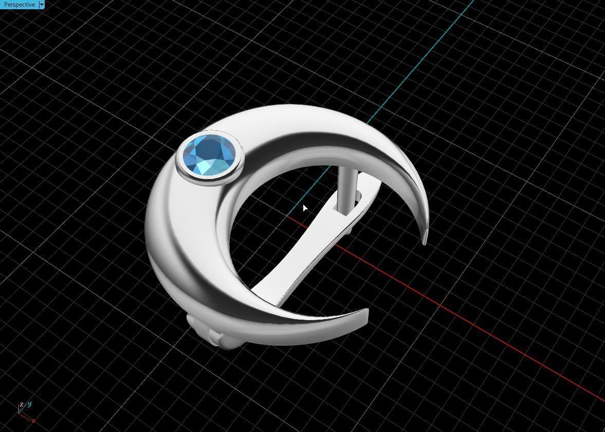 month earring 3D print model_8