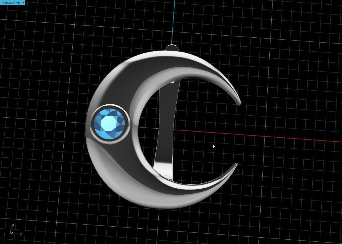 month earring 3D print model_9