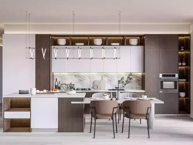 Kitchen fully parametric  Resizable manufacturable  0012 3D model