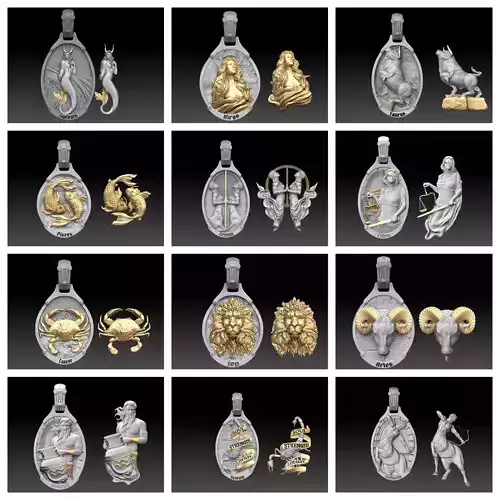 Collection of zodiac pendant  
