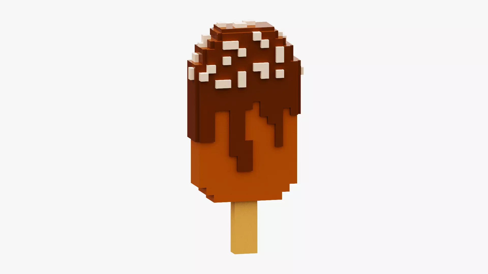 Voxel Chocolate Ice Cream Low-poly 3D model_0