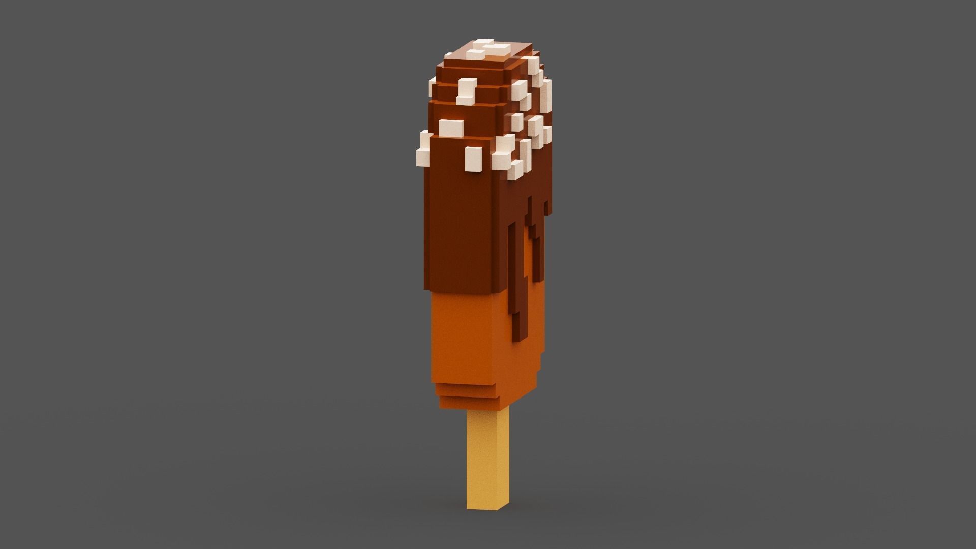 Voxel Chocolate Ice Cream Low-poly 3D model_11