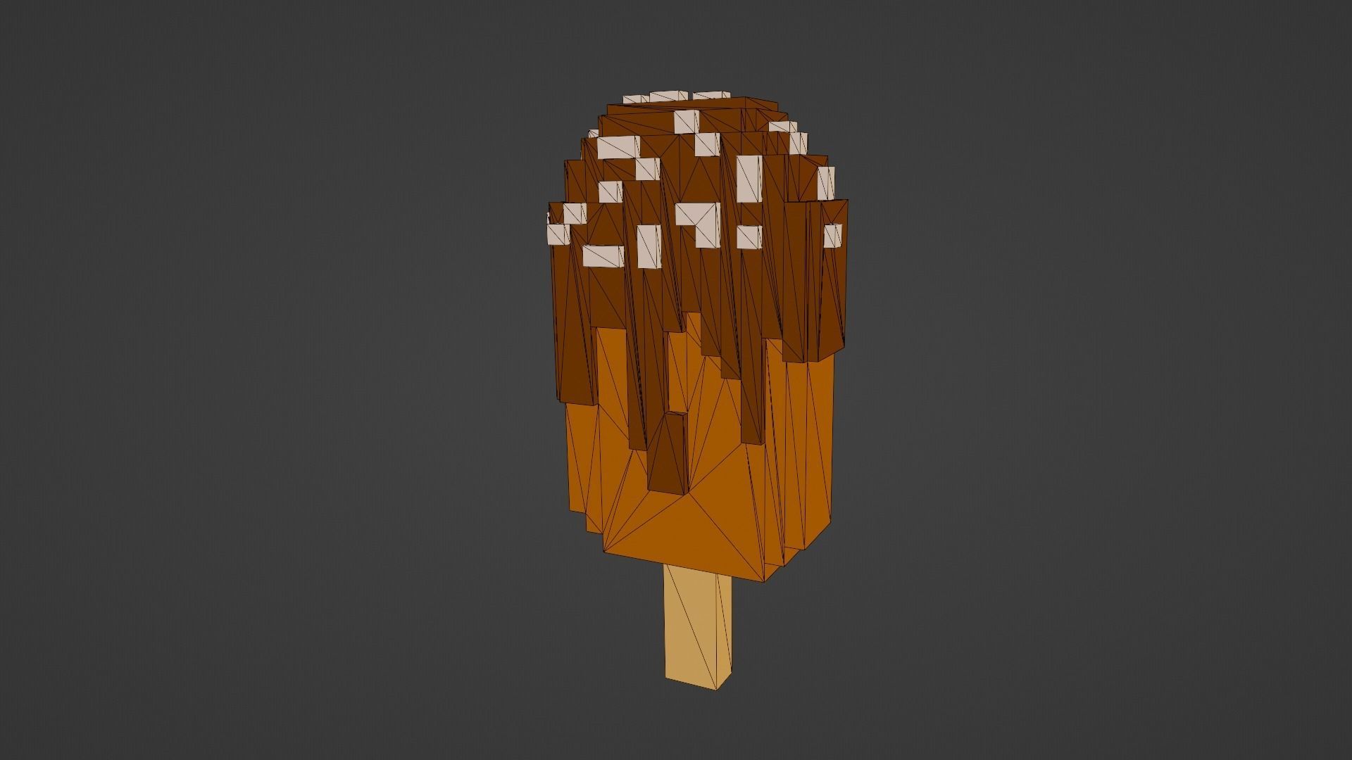 Voxel Chocolate Ice Cream Low-poly 3D model_14