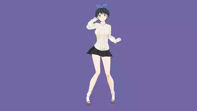 Ruka Sarashina - Kanojo Okarishimasu Low-poly 3D model