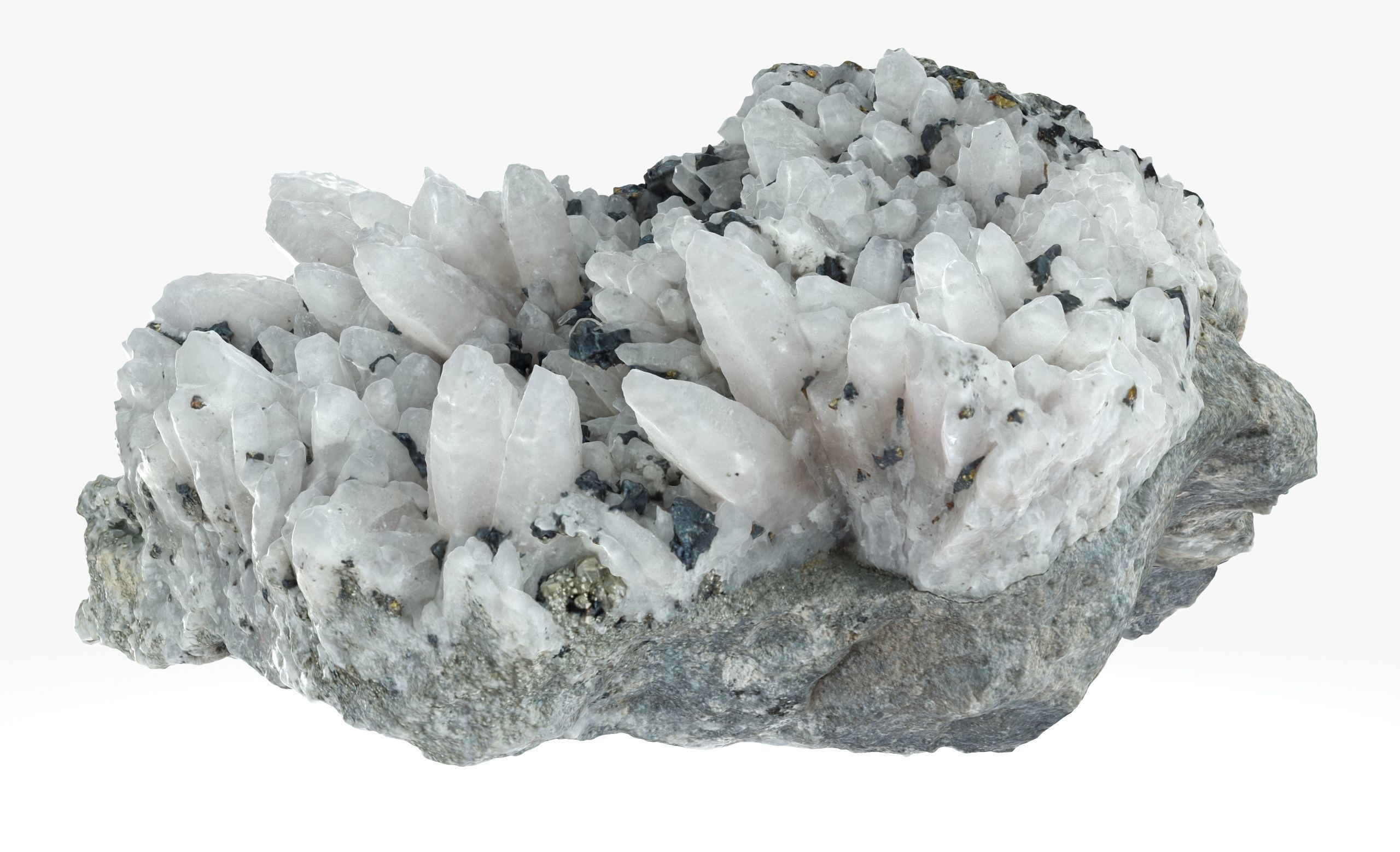 Quartz Pyrite Chalcopyrite Low-poly 3D model_6