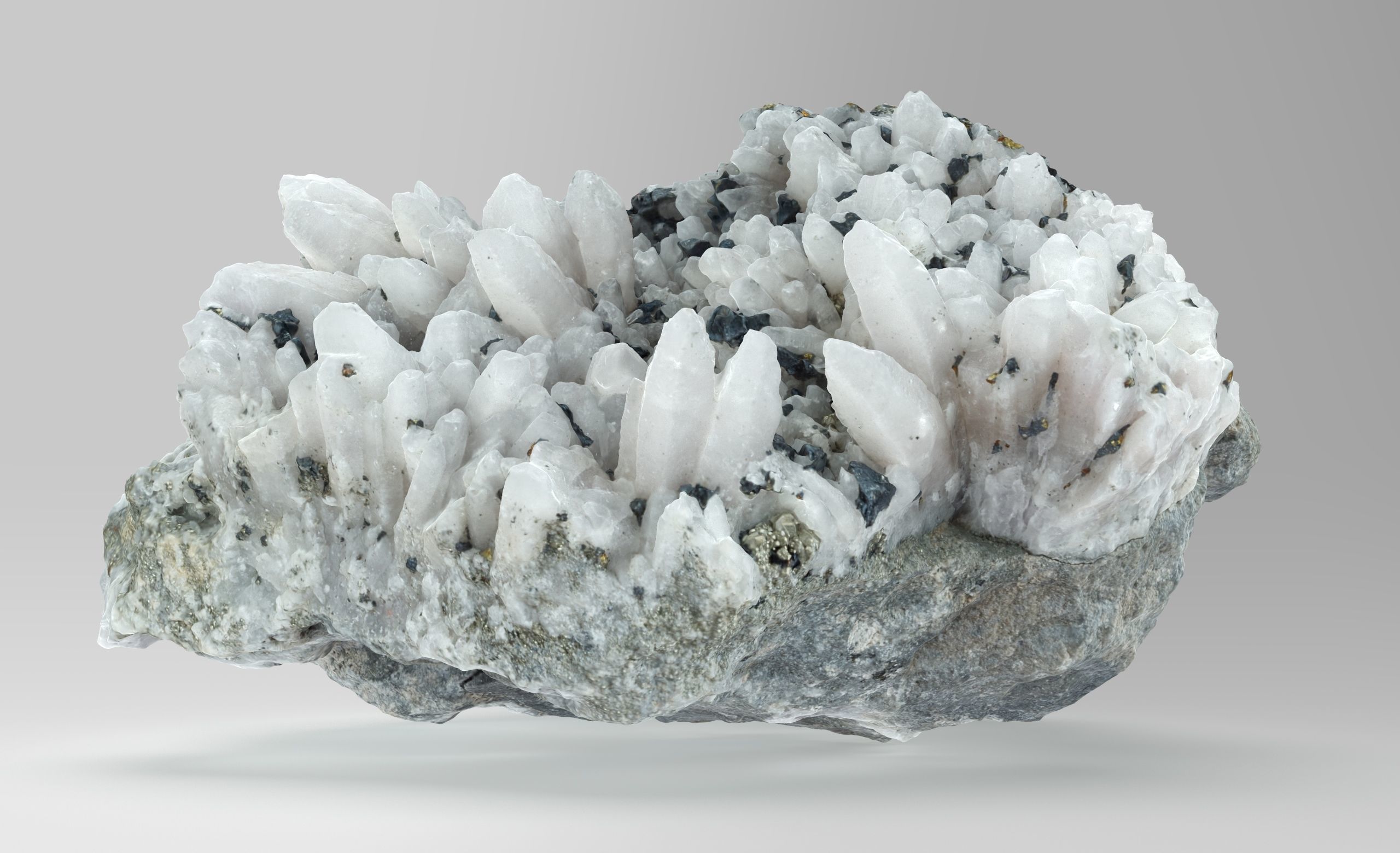 Quartz Pyrite Chalcopyrite Low-poly 3D model_2