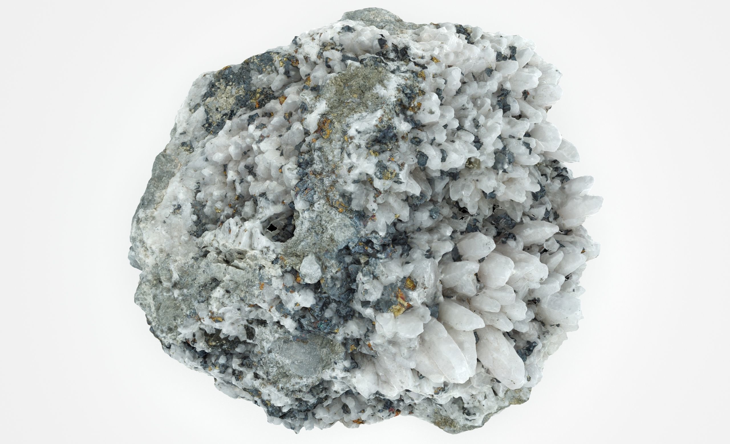 Quartz Pyrite Chalcopyrite Low-poly 3D model_3