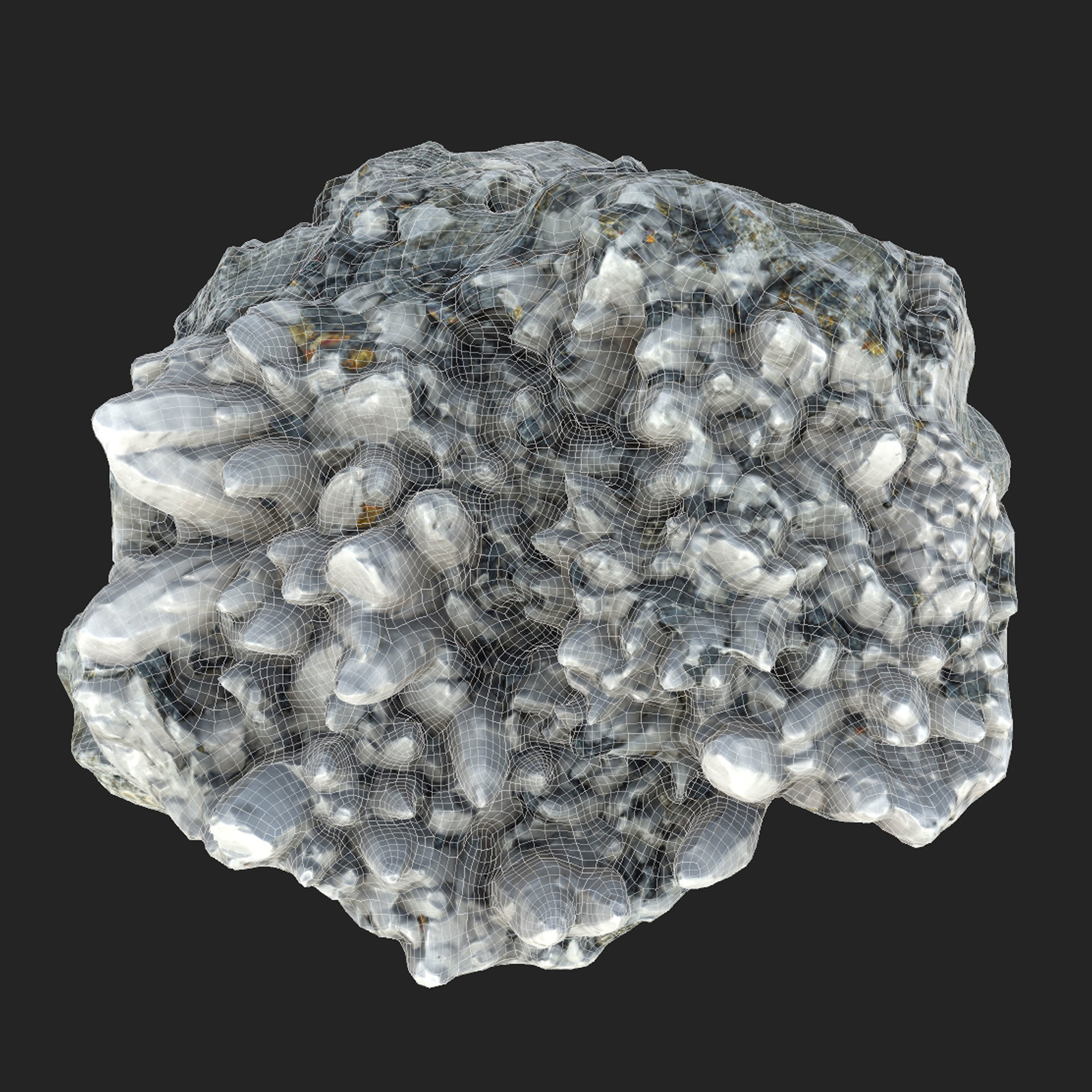 Quartz Pyrite Chalcopyrite Low-poly 3D model_7