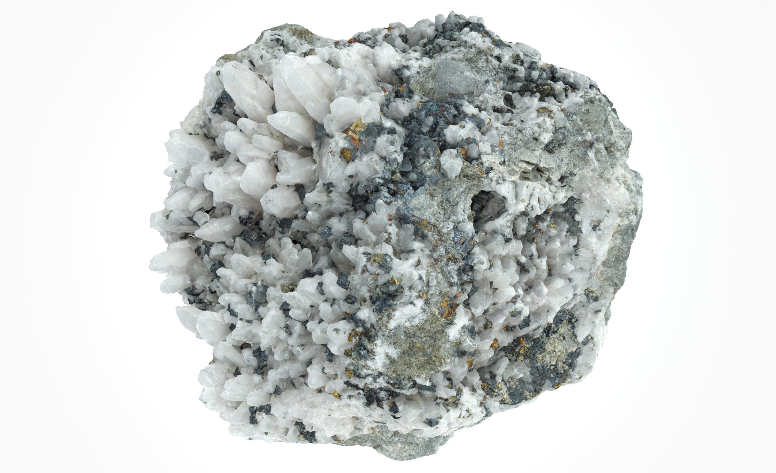 Quartz Pyrite Chalcopyrite Low-poly 3D model_5