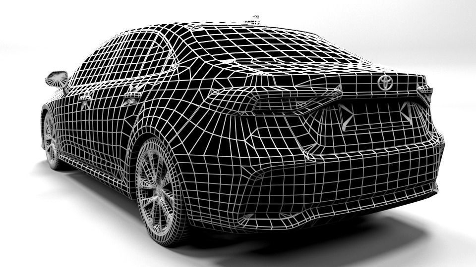TOYOTA COROLLA SEDAN Low-poly 3D model_3