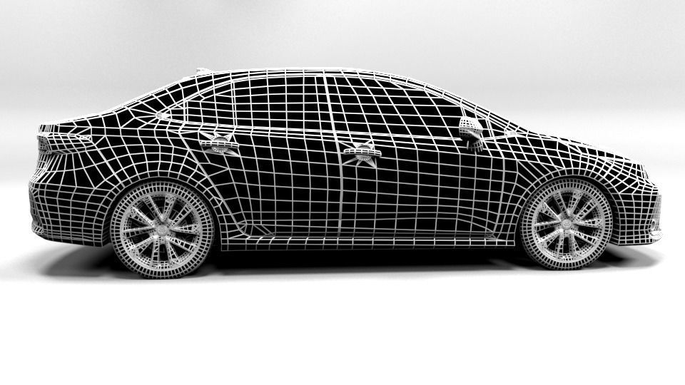 TOYOTA COROLLA SEDAN Low-poly 3D model_7