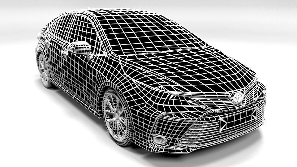 TOYOTA COROLLA SEDAN Low-poly 3D model_1