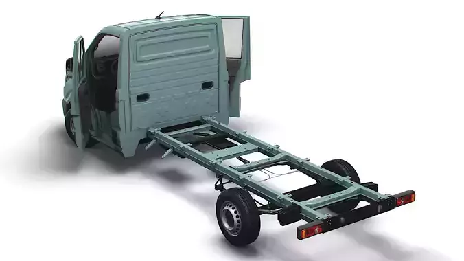 VW Crafter Chassis SingleCab L2 HQInterior 2023 3D model VW Crafter Chassis SingleCab L2 HQInterior 2023 3D model
