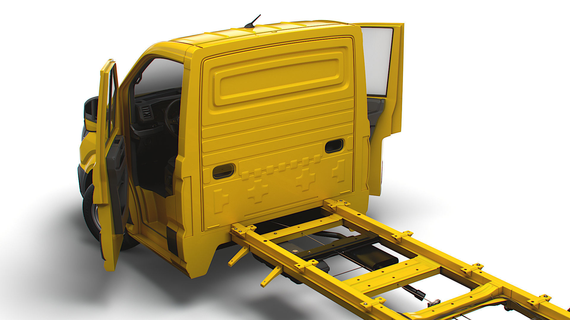 VW Crafter Chassis SingleCab L3 HQInterior 2023 3D model_3
