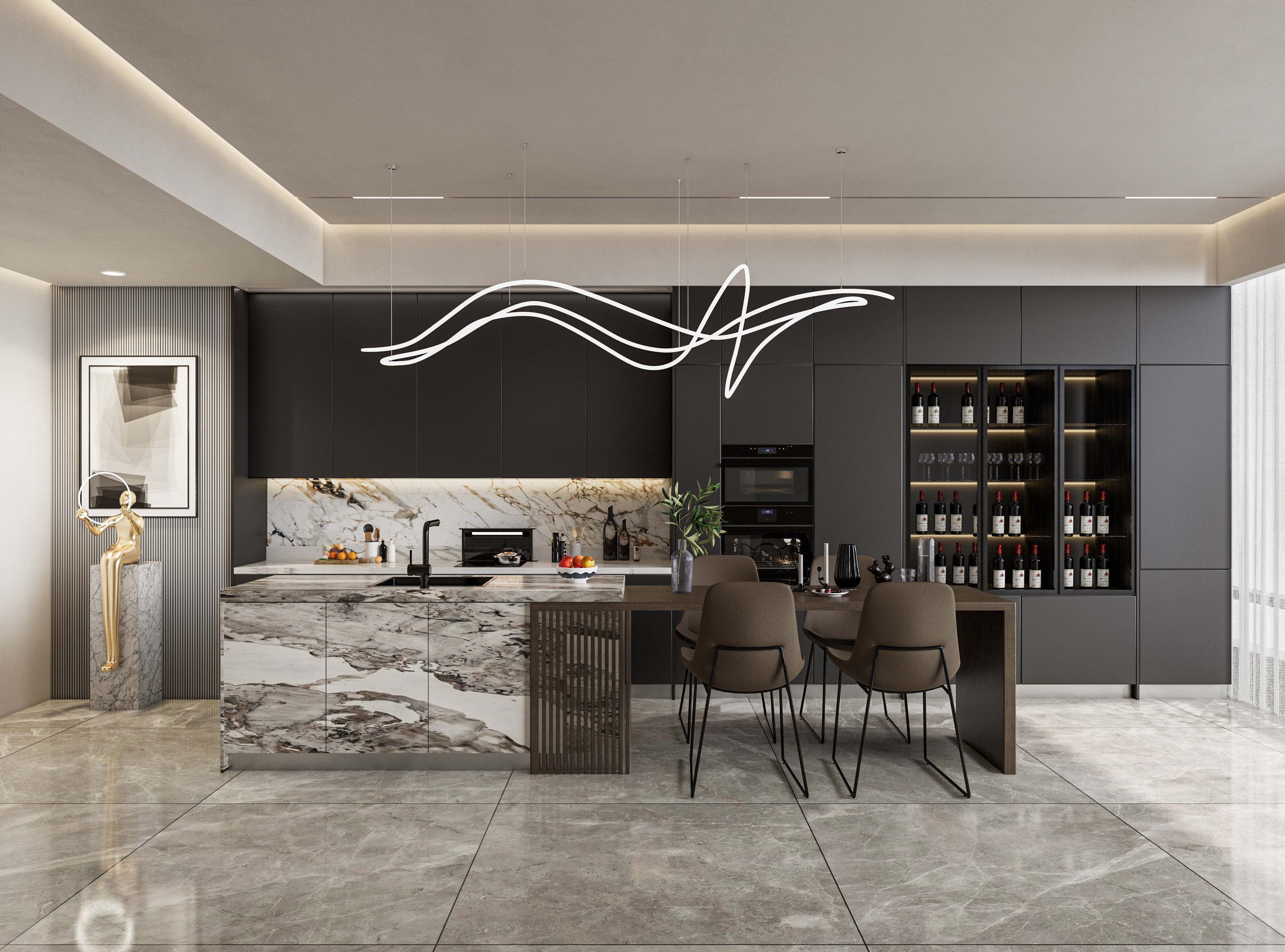 Kitchen fully parametric  Resizable manufacturable  0011 3D model_3