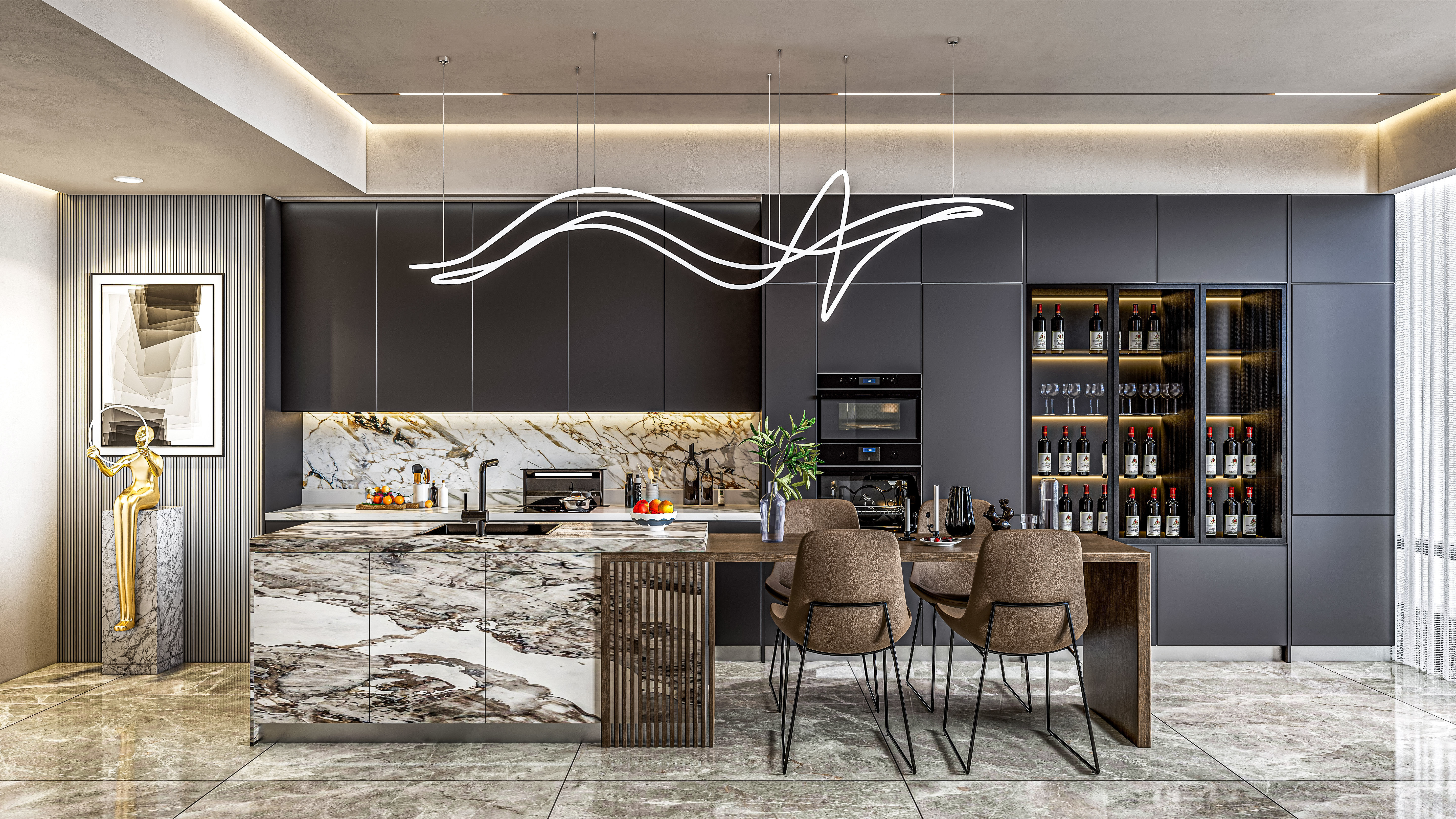 Kitchen fully parametric  Resizable manufacturable  0011 3D model_6