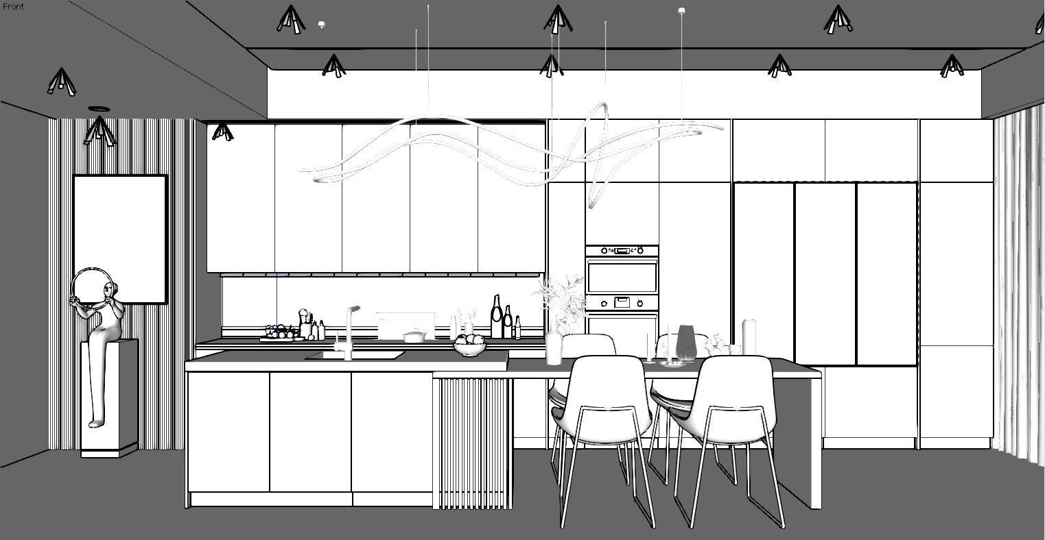 Kitchen fully parametric  Resizable manufacturable  0011 3D model_17