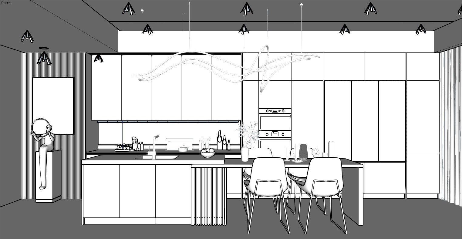 Kitchen fully parametric  Resizable manufacturable  0011 3D model_16
