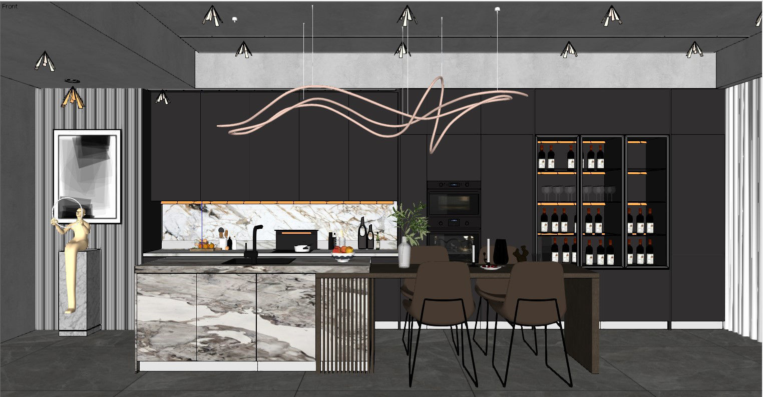 Kitchen fully parametric  Resizable manufacturable  0011 3D model_14