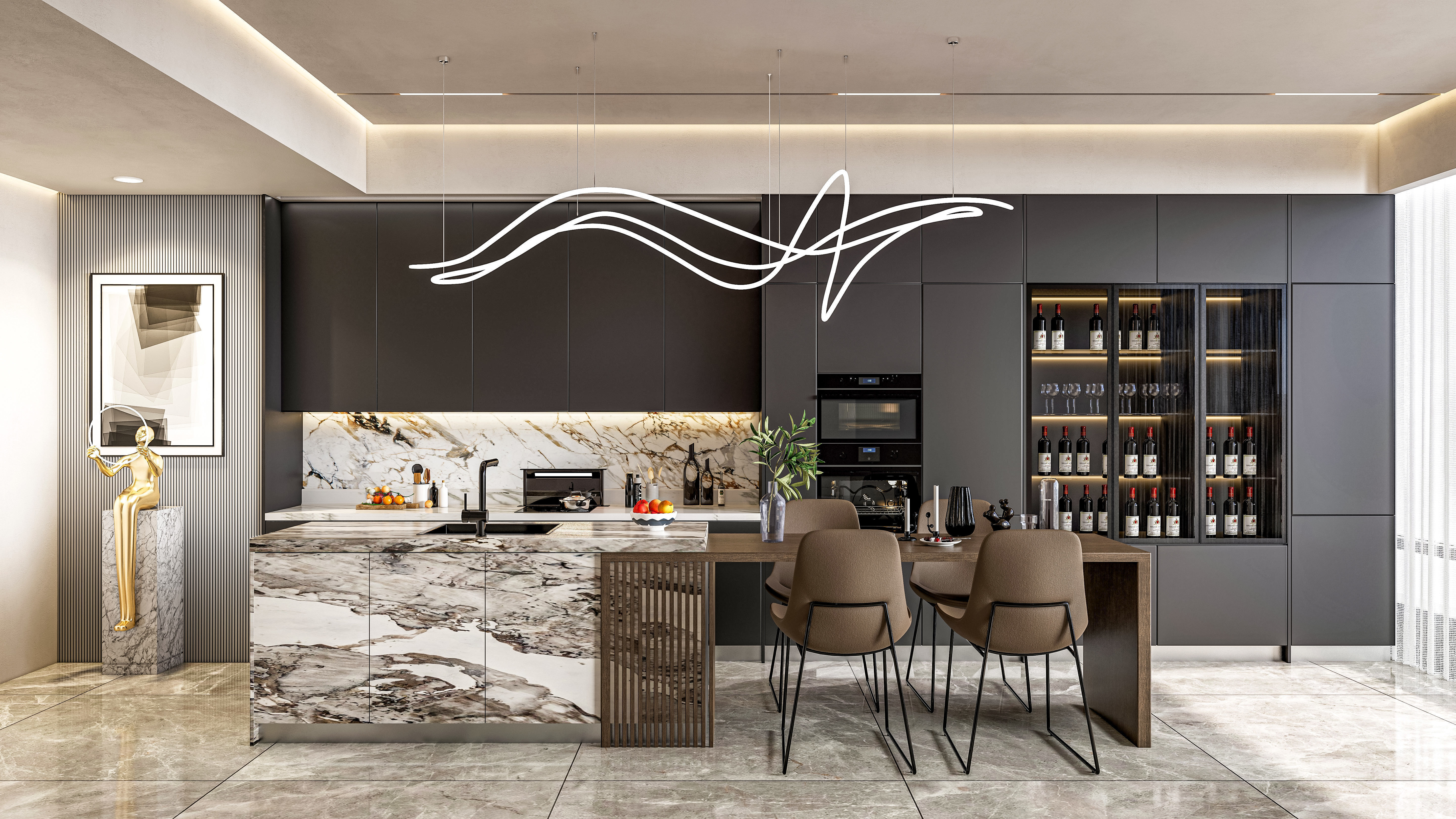 Kitchen fully parametric  Resizable manufacturable  0011 3D model_2